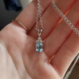 Faux aquamarine necklace